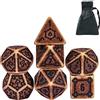 cusdie Set di 7 dadi giganti poliedrici per DND da 25 mm, con borsa a forma di occhio di drago, dadi poliedrici, per giochi di ruolo Pathfinder (colore giallo)