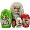 Boerni 5 simpatici bambole di Pasqua a forma di uovo, coniglietto russo, matrioska, giocattoli impilabili Babushka per bambini, regalo di compleanno, Pasqua, decorazione