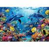 MISITU Puzzle da 1000 pezzi per adulti, delfini nella barriera corallina, puzzle da 1000 pezzi, per bambini dai 14 anni in su, puzzle del mondo marino