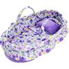Lullaberry Cozy Dream - Culla portatile per bambole, adatta per bambole americane fino a 36 cm, cuscino morbido e fibbia di sicurezza inclusi, viola