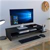 Henor Supporto monitor Rialzo Tv in legno con vassoio estraibile 82 x 32 x 18 cm. Portata 50 kg. Grafite