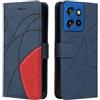 XINNI Cover Protettiva per Motorola Edge 50 Neo Case, retrò Cellulare Custodia Libro Antiurto in Flip Pelle PU/TPU, Portafoglio Flip Magnetica, Blu
