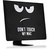 kwmobile Custodia 4in1 Compatibile con Apple iMac 27 / iMac Pro 27 - Fodero Monitor,Tastiera, Mouse e Cavi - Don't touch my Mac bianco/nero