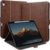 Zinibri Custodia per iPad Air 11 Pollici M4/M3/M2 (2026/2025/2024), Cover iPad Air 5/4 Generazione 10,9 con Portapenna Tasca Cinghie,Supporto,Chiusura Magnetica,Auto Sveglia/Sonno,Marrone Scuro