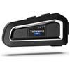 THOKWOK Interfono Moto Bluetooth, TK-X2 Auricolare per Casco Moto 3 Motociclisti, Cuffie per motociclo 1000M Sistema di Comunicazione con Suono Stereo Hi-Fi/DSP&CVC/Radio FM, Universale Motoslitta/ATV
