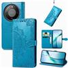 Fertuo Cover per Honor Magic 8 Lite 5G, Custodia Portafoglio a Libro in Pelle Flip Case con Porta Carte, Chiusura Magnetica e Stand [Disegni di Mandala] Interno Silicone Sottile Antiurto, Blu