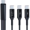 GELRHONR Cavo USB C 3 in 1, cavo splitter di ricarica USB C maschio a 3 tipo-C maschio, ricarica rapida 5A, compatibile con telefoni cellulari tablet e dispositivi di tipo C (0,65 ft/0,2 m), Nero