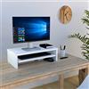 Henor Supporto monitor Rialzo Tv in legno con vassoio estraibile 62 x 32 x 18 cm. Portata 50 kg. Bianco