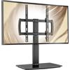 Hemuduplus Supporto TV da Tavolo, Staffa TV da 27 a 60 Pollici, Supporto TV Girevole 80º, 4 Livelli Regolabili in Altezza, Piedistallo TV Regge Fino a 45 kg, Staffa TV Max Vesa 400X400mm