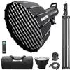 Godox SL-60W CRI 95+ LED - Illuminatore per video, 60 W, bianco, 5600 K, versione 60WS, attacco Bowens, con scatola morbida P60 a installazione rapida, borsa da trasporto, stativo per luce