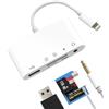 Kefiany Adattatore Lightning a USB Lettore di Schede SD Jack 3.5mm Cuffie (5in1)per iPad Micro SD TF Lettore di Schede per iPhone 14 per Apple Fotocamera OTG 3.0 Cavo AUX Audio Caricabatterie Connettore Stick