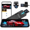 CAMECHO 2K Retrovisor 9,66 Pollici Mirror Dash CAM Auto con 2 Telecamere 1080P, Anteriore 150° e Posteriore Dashcam 120° con Linea Inversa, Visione Notturna, Sensore G, Controllo WIFI APP
