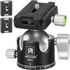 ARTCISE Testa a Sfera a Profilo Basso Tutto Metallo per Treppiede per Fotocamera Carico di 20kg con Piastra di Rilascio Rapido Tre Arca Swiss per Treppiede, Monopiede, DSLR, Fotocamera