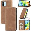 Cracedily Cover per Xiaomi Redmi A2 / Redmi A1 Case, Custodia Cover Pelle Premium Portafoglio con Porta Carte Magnetica Supporto Protezione Flip Case Custodia per Redmi A2, Caffè