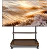 TVON Supporto TV con Ruote Porta TV da Terra Per Schermi Plasma/LCD/LED 40-86 Pollici, Regolabile in Altezza Supporto TV da Pavimento con Legno Base Fino a 68kg Max VESA 600x400mm