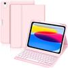 Palkitsee Custodia con Tastiera Compatibile con iPad 10ª Gen 10,9 (2022) e iPad A16 11 (2025) - Cover con Tastiera Retroilluminata 7 Colori, Custodia Staccabile Wireless con Portapenna, Rosa