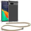 kwmobile Custodia Compatibile con Google Pixel 7a Cover - Back Case in Silicone TPU - Protezione Smartphone con Cordino - oro/trasparente