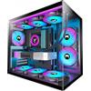 HYXN H3(2026) Case PC ATX - Ventola preinstallata 3 ARGB,Compatta ATX Dual Camera Mid Tower Gaming PC Case, con Type-C 3.2 (Nero-R)