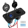 Thlevel Caricabatteria da Auto 45W PD Tipo C 18W QC 3.0 Presa Accendisigari USB da Pannello12V di Corrente con Voltmetro Digitale a LED e Interruttore Touch per Barca Marina