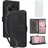 IUQXU Cover per TCL 605/TCL 60 SE Libro con Vetro Temperato N