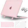 MOSISO Cover Compatibile con MacBook Air 15 Custodia M5 M4 M3 M2 2026-2023 A3448 A3241 A3114 A2941, Cover per Macbook Air 15 Heavy Duty Staffa Piega Case&Copritastiera&Pellicola&Tipo C, Rosa