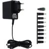 TRYTHINK Alimentatore Switching 12V 1A 12W, Universale AC 100-240V a DC 12V, con 9 Punte Intercambiabili, Cavo 1,5m, Compatibile con Fotocamere, Strisce LED, Scanner, Modem