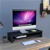Henor Supporto Monitor Rialzo Tv Legno con ripiano intermedio 82 x 26.5 x 16 cm portata 50 kg Grafite