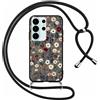 Votvloay Cover Cordino per Samsung Galaxy S26 Ultra 5G 6,9, Collana Corda Tracolla Laccio Ragazze Custodia con Aesthetic Disegni Fiori, Silicone Sottile TPU Antiurto Case per Samsung S26 Ultra, Nero