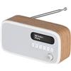 VQ Dexter Radio Bluetooth DAB/DAB+ con Finitura in Legno Premium - Radiosveglia Digitale con Doppia Sveglia, FM, Antenna, 4,5 Ore di Autonomia Grazie alla Batteria Integrata e 60 Preselezioni