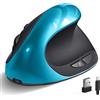 BeWishes Mouse ergonomico senza fili, mouse ottico ricaricabile USB-C, mouse verticale ad alta precisione da 2,4 G, per destrorsi, con DPI regolabile 800/1200/1600, riduce l'affaticamento del polso