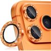 Coiwxmoi Protezione Fotocamera per iPhone 17 Pro/17 Pro Max,Glitter Posteriore Copri Telecamera Pellicola Vetro Camera Proteggi Obiettivo HD Trasparente Durezza 9H Anti-graffio Bling Lente,Arancia