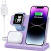 JARGOU Caricatore Wireless 3 in 1 Compatibile con iPhone 15 14 13 12 11 Pro Max/Mini/XR/8, Stazione di Ricarica Wireless per Apple Watch 9/Ultra 2/SE/8/7/6/5/4/3, Wireless Charger per AirPods Pro/3/2