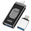 LIDOUYA 128GB Chiavetta USB per iphone, [MFi Certificata] Unità Flash USB 4 in 1 per iphone/Android/PC, USB 3.0, Trasferimento Ultra Veloce, Espandi Memoria