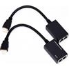 Bewinner Ripetitore di Estensione HDMI 30M di CAT5e, mittente + Ricevitore, TMDS DDC su RJ45 CAT5e CAT6 Adattatore di Estensione Balun Ethernet LAN Balun Fino a 1080P Supporta 3D, Nero