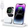 JARGOU Caricatore Wireless 3 in 1 Compatibile con iPhone 17 16 15 Pro Max, Stazione di Ricarica Wireless per Apple Watch Ultra 3/11/10/9/Ultra 2/SE/8/7/6, Wireless Charger per AirPods Pro/4/3/2