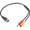 PATIKIL Adattatore Cavo Maschio a 4 Pin Aviazione a Maschio Rca 11.8 Pollici / 30cm Connettore Aviazione a 4 Pin a Connettore Maschio Dc per Monitor Telecamera Auto Video