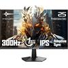 Minifire Monitor Gaming 24.5 Pollici 300Hz, 1ms, Full HD Schermo Senza Cornice, IPS Pannello, Adaptive Sync, HDR, Eye-Care, HDMI2.0 & DisplayPort1.4, VESA75x75, 178°, -5°-15° Inclinazione Regolabile