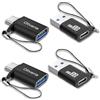 Oliveria Adattatore da USB C a USB, 4 pezzi, adattatore da tipo C a USB 3.0, Thunderbolt 3 a presa USB, adattatore OTG per Phone 15, MacBook Pro 2022/2021/2020, Galaxy e altri