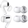 MMOBIEL 2 Paia Auricolari di Ricambio per AirPods Pro Gen 1&2 di MMOBIEL - Gommini in Silicone con Foro di Riduzione del Rumore, Box Stoccaggio Portatile e Adatto alla Custodia di Ricarica - 1xM, 1xL - Bianco
