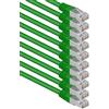1aTTack.de® 1m - verde - 10 Stück - CAT6 CAT 6 Ethernet LAN cable de red SET 1000 Mbit/s CAT6 Doble blindado PIMF 250MHz libre de halógenos compatible con CAT5e CAT6a CAT7 CAT8