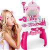 BAKAJI Specchiera per Bambina Make Up con Scettro Cuore Magico Centro Salone di Bellezza Estetista per Bambine, con luci, Suoni e Melodie incantevoli