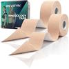 REVITY Tape Kinesiologico, 3 Rotoli 5cm x 5m, Color Carne, Dispositivo Medico CE | Nastro Kinesiologico Elastico per lo Sport e la Fisioterapia, Tape Resistente all'Acqua, Latex-free, Durevole, Traspirante