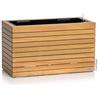 LECHUZA - Vaso per piante Palo Natural Wood 80 Wide Low in legno di eucalipto, con sistema di irrigazione, indicatore del livello dell'acqua e inserto per piante, superficie in vero legno, 78,5 x 37 x