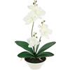 Flair Flower Orchidea artificiale rosa 30 cm in vaso - Orchidea artificiale realistica con fiori e boccioli Phalaenopsis pianta artificiale - Pianta decorativa facile da pulire per soggiorno, ufficio e bagno