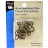 Dritz Hooks & Eyes, 3 Sets Ganci Occhi, Ottone Anticato, Extra-Large Hook & Eye Closures, 3 unità