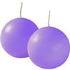 Cereria Di Giorgio - 12 Candele Sfera - Diametro 4.5 cm - Colore Viola Chiaro - Durata 5 Ore