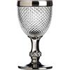 Premier Housewares - Bicchiere da Vino con Bordo, Chiaro/Finitura Brillante, Argento, 9 x 9 x 17 cm