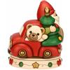 THUN, Carillon Gnomo Oliver e Teddy con Furgoncino in Ceramica di Alta Qualità, Versione Maxi, Collezione Natale, Statuine da Collezione, Idea Regalo per Natale, 26,6 x 32,6 x 32,1 cm