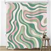 LIGHTINHOME Tenda da doccia astratta rosa verde 152 x 182 cm Boho Groovy colorata spirale estetica moderna Y2K anni '2000 '70 retrò carino decorazione per il bagno in poliestere impermeabile set di