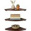 Relaxdays scaffale angolare, HLP: 3 x 18 x 18 cm, Noce, Soggiorno, Decor, Portata 5 kg, sospeso
